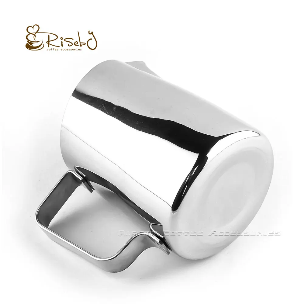 400ml Unique Espresso Frothing Cup Slanted Mouth Milk Foam Cup Multi Color Latte Art Coffee Milk Jug Espresso-Messbecher mit