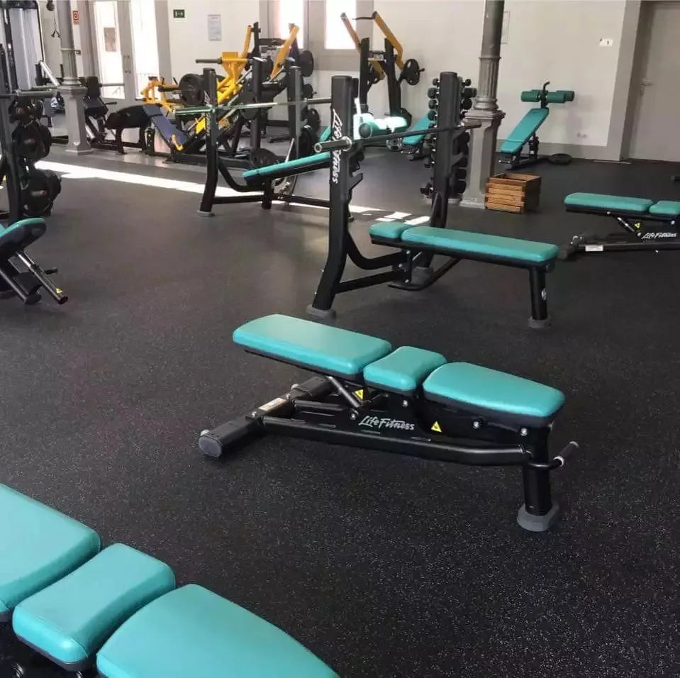 SBR barbell anti-shock gym rubber flooring mat tiles free weight zone