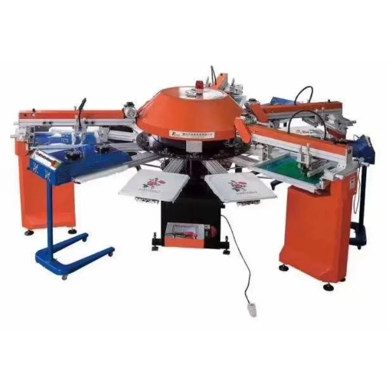 Manual 8 color/18 station t shirts Multi-functional rotary printing machine