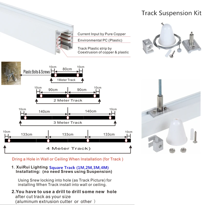 Hot sale 4 Wires spotlight  track system 3 Circuits lighting  track light rail for track spotlight
