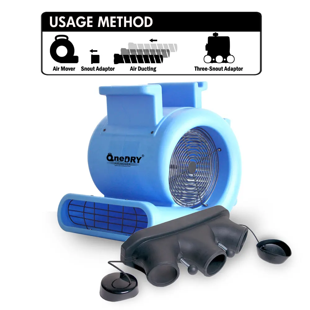 3/4HP max centrifugal low profile commercial CE ETL SAA approved air mover and carpet dryer with socket cleaning and restoration
