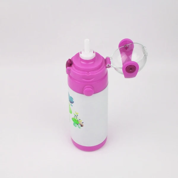
12oz Wholesale stainless steel insulated termos bottle school water bottles for kids with straw 