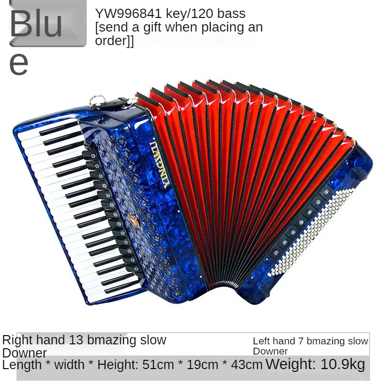 41-key 120BS four-row spring adult professional playing instrument accordion parrot YINGWU accordion