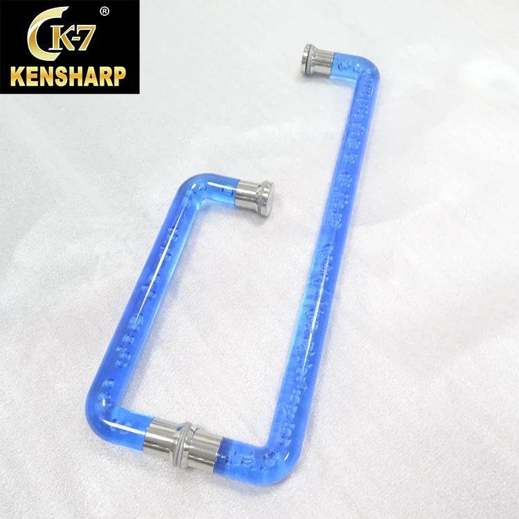 Kensharp Wholesale Luxurious Crystal Glass Handles Circular Tube Handle Colorful Knob Framed Door Knob