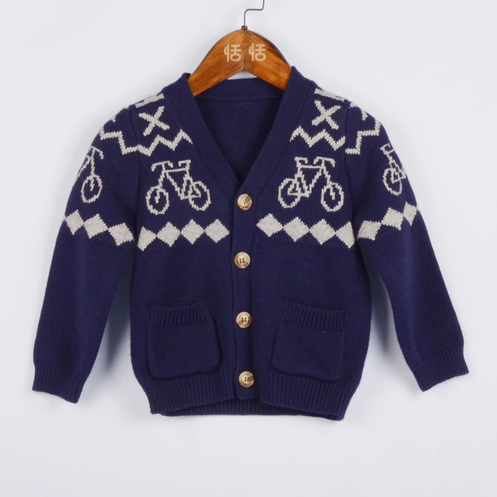 
Wholesale Kids little Girls Boutique Clothing Sweaters Cotton Knitted Pullover Sweater With Button 