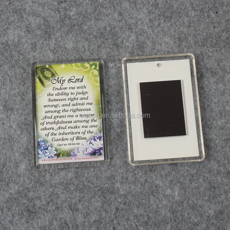 Rectangle shape blank plastic acrylic photo frame fridge magnet with picture insert