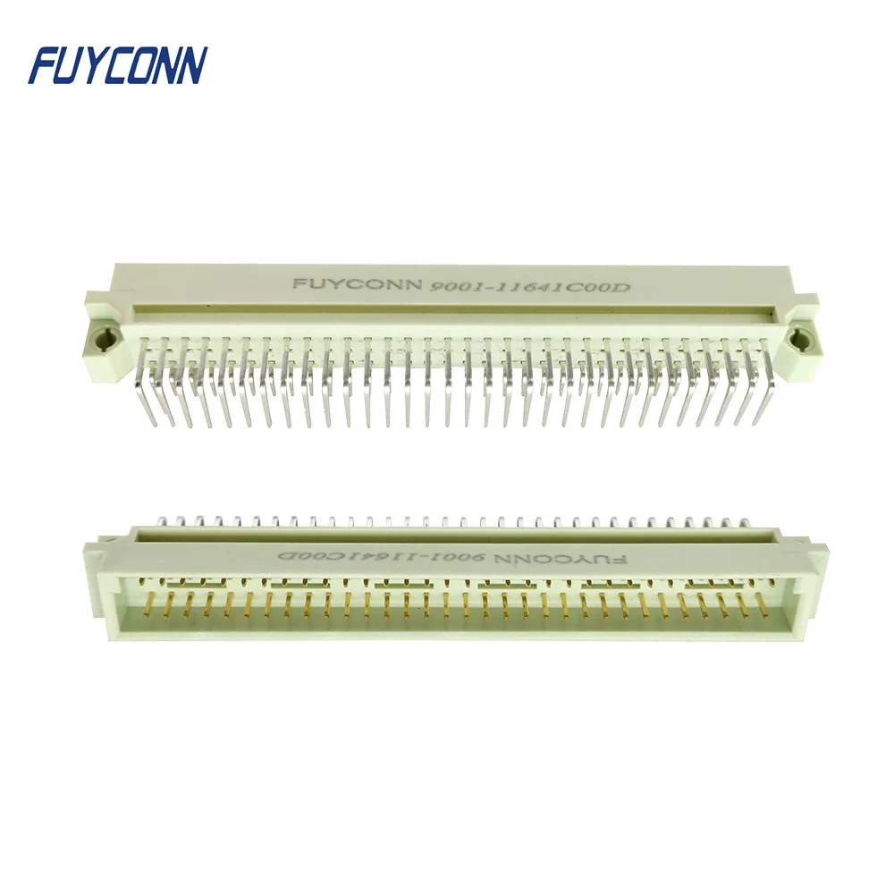 B Type male PCB 3 rows 64Pin DIN 41612 Euro Connector, 2*32pin 64 pin Right Angle PCB Male Euro card connector with 2.54mm Pitch