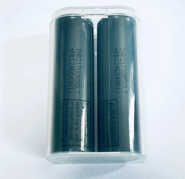 PP material 20700 Double Slot Battery Box 21700 two round batteries storage box 21700 transparent two batteries box