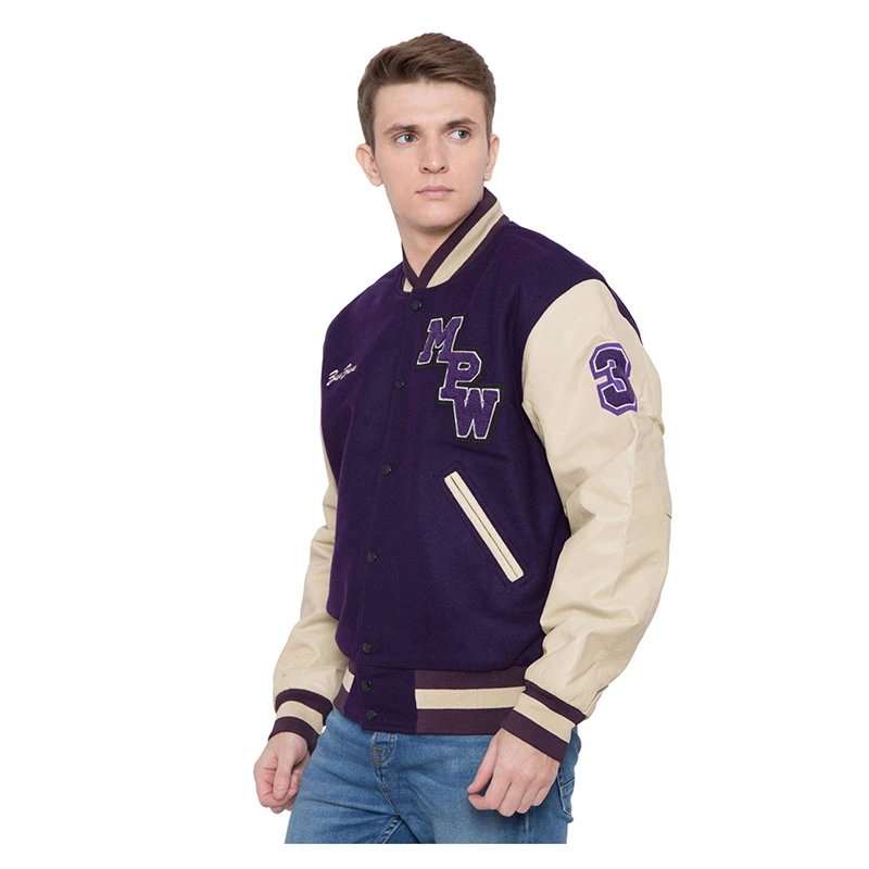Wholesale custom logo baseball bomber mens letterman casaco veste jacke giacca varsity jacket