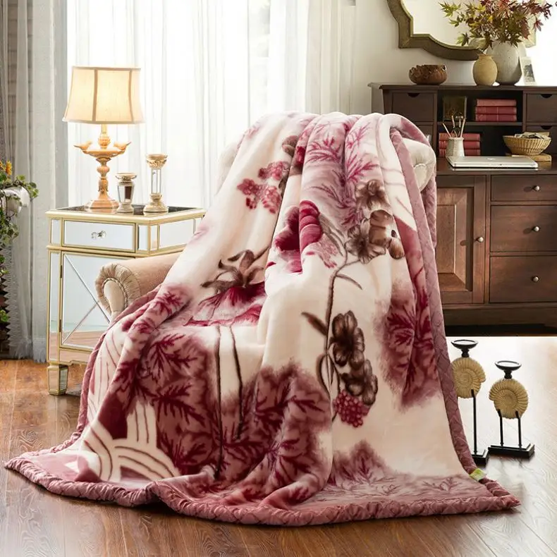 Thickened Winter Fleece  flannel blanket   Super Soft Flannel Queen Korean Mink Blankets Heavy Flannel Fleece Throw Blanket
