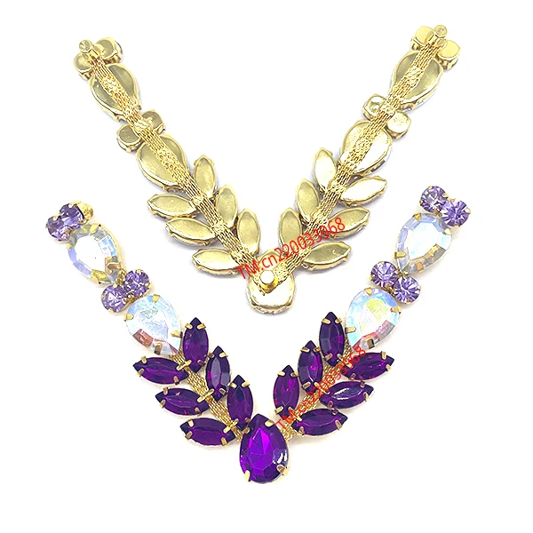 Wholesale Summer Beach Party decoration Colorful Acrylic Crystal Rhinestone V shape flip flop Shoe Chain buckles For women shoe