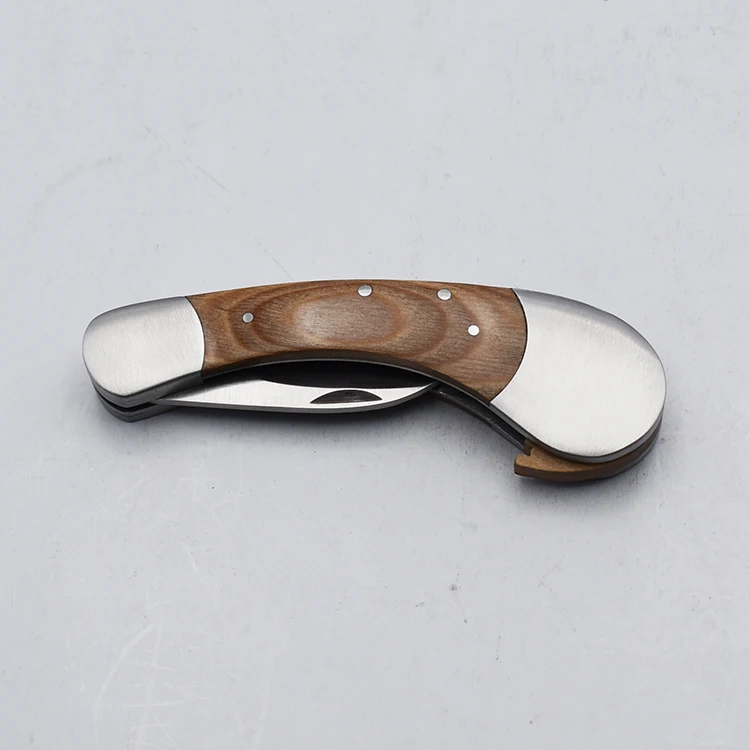 Amazon hot selling New design pakka wood handle stainless steel cutting knife mushroom knife with brush