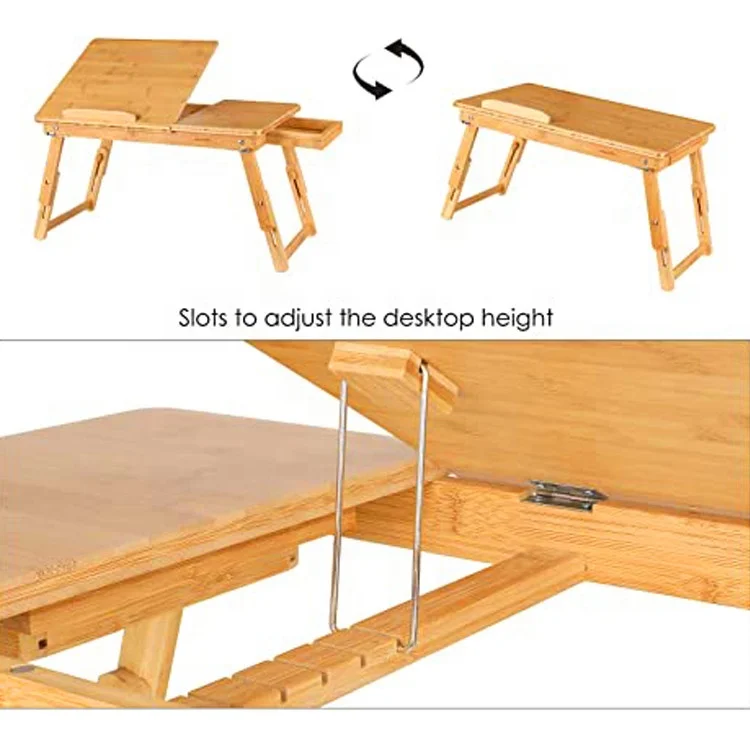 
Laptop Desk Bed Tray Table Bamboo for Writing Reading Eating 