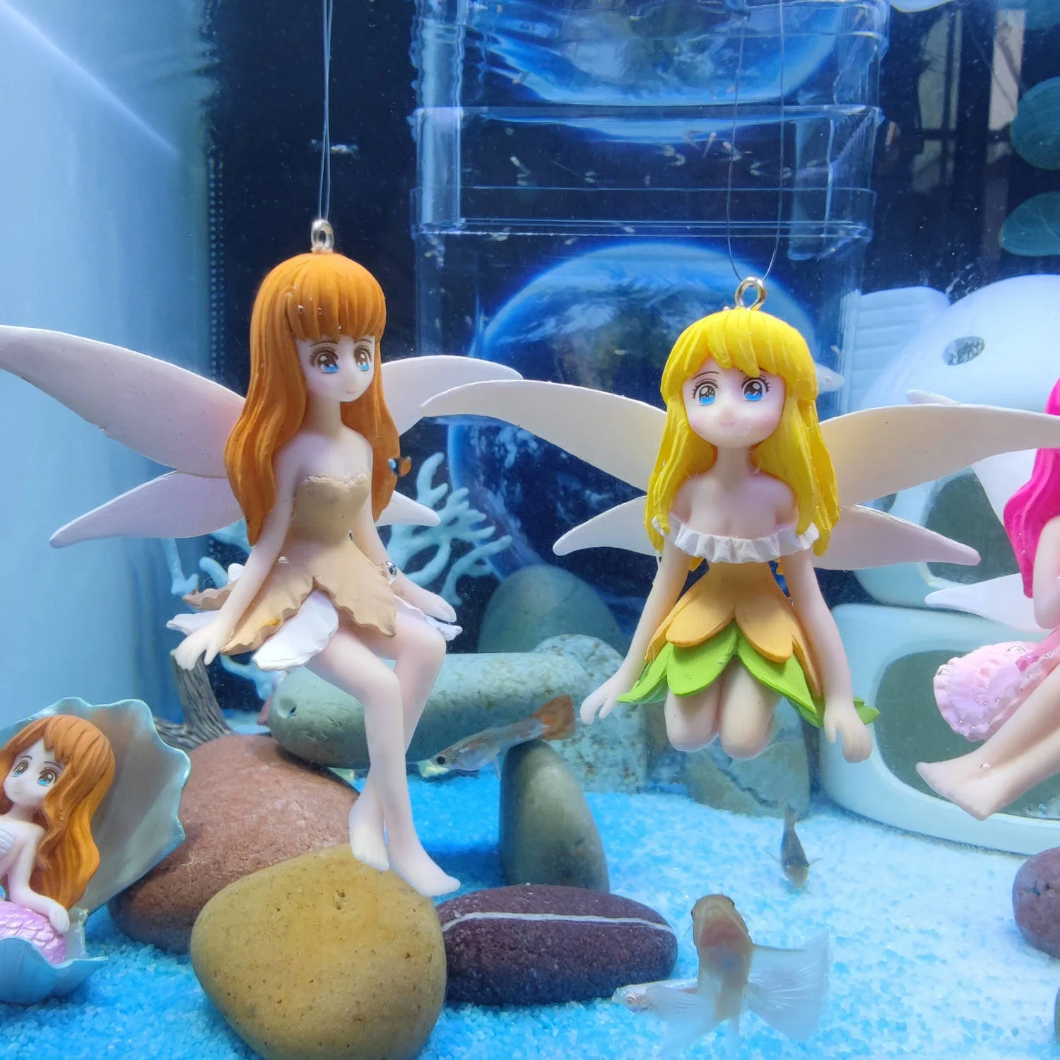Fish tank Landscaping Floating Ornaments Flower fairy Little fairy Landscaping Underwater World Ornamental Creative Ornaments