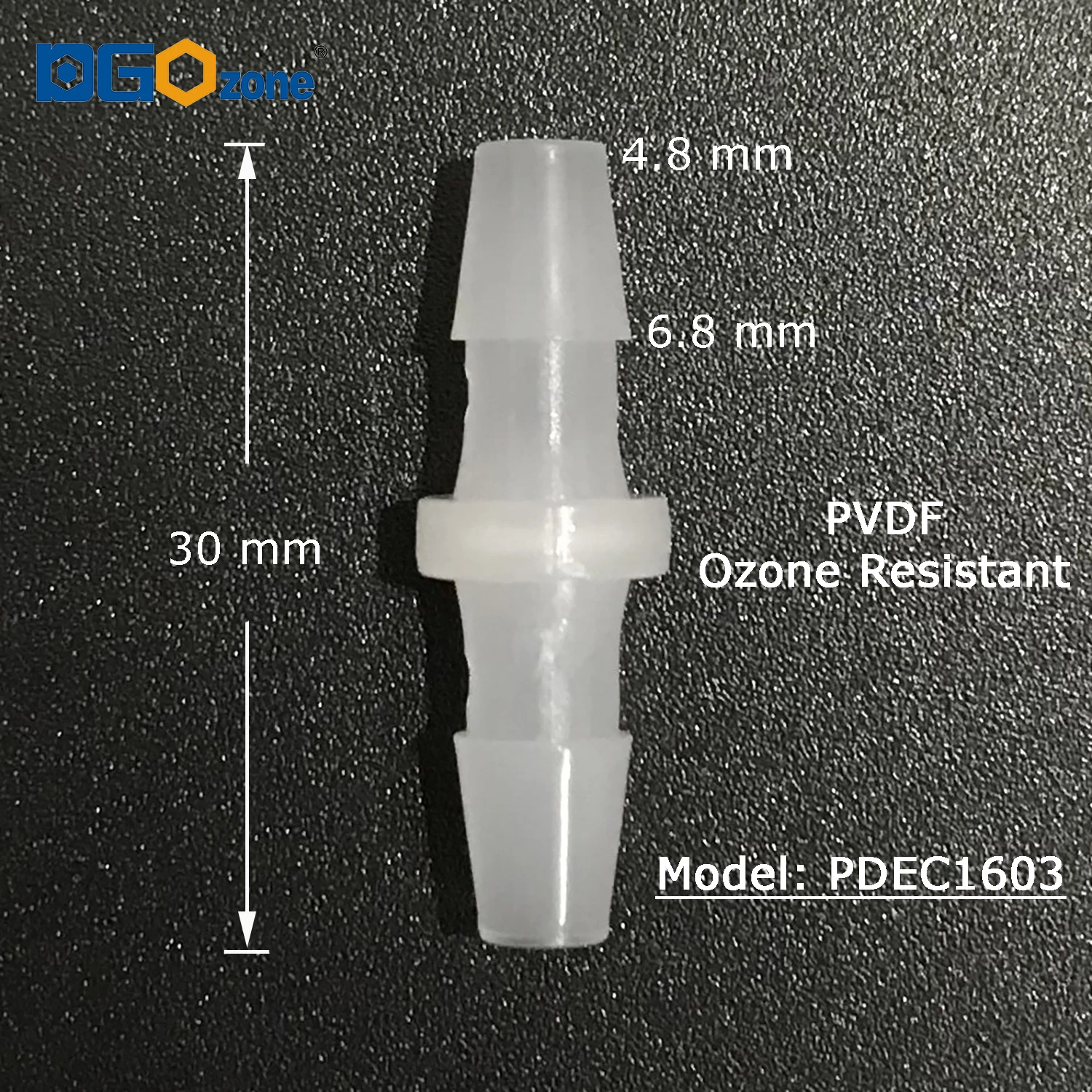 Пластиковый озонирующий фитинг PVDF, равномерная муфта, штуцер, 3/16 дюйма, 1/4 дюйма, соединители