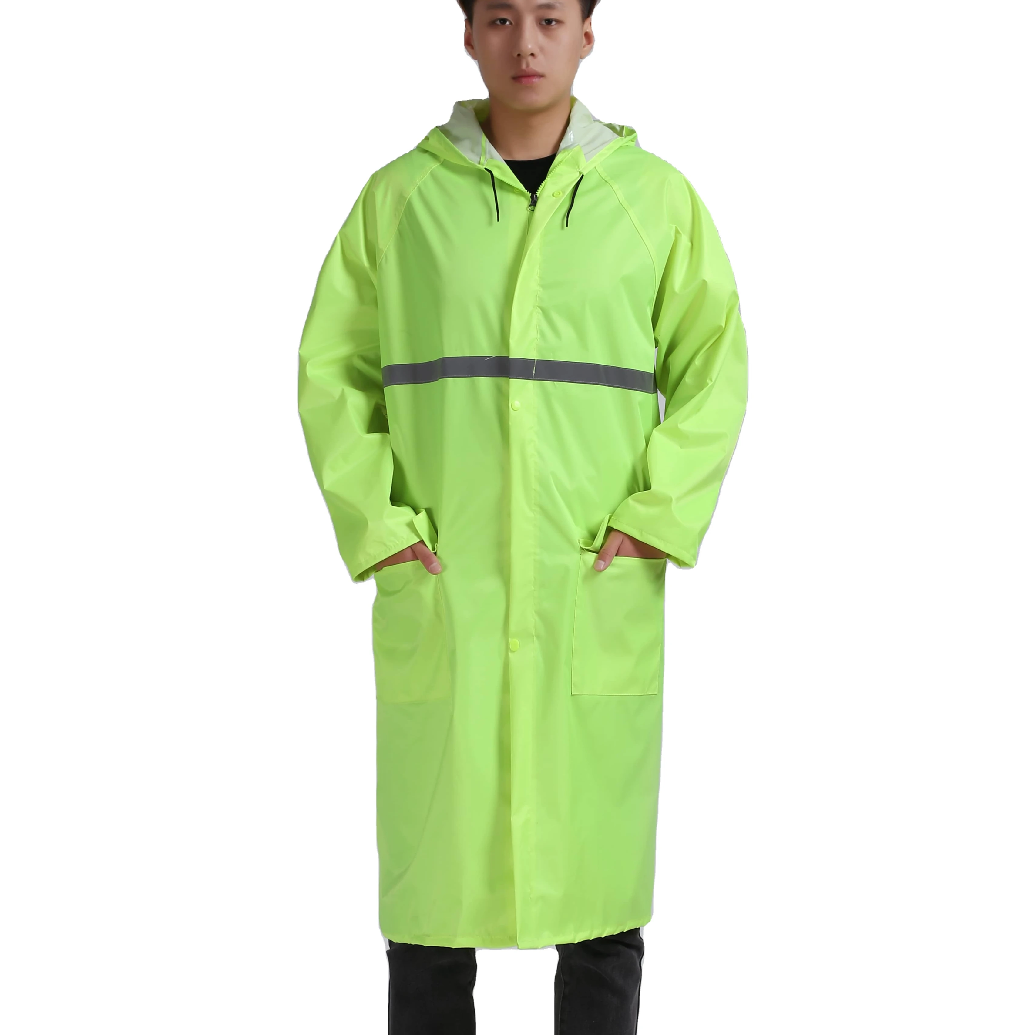 Защитный светоотражающий дождевик, флуоресцентный зеленый светоотражающий дождевик, защитная одежда