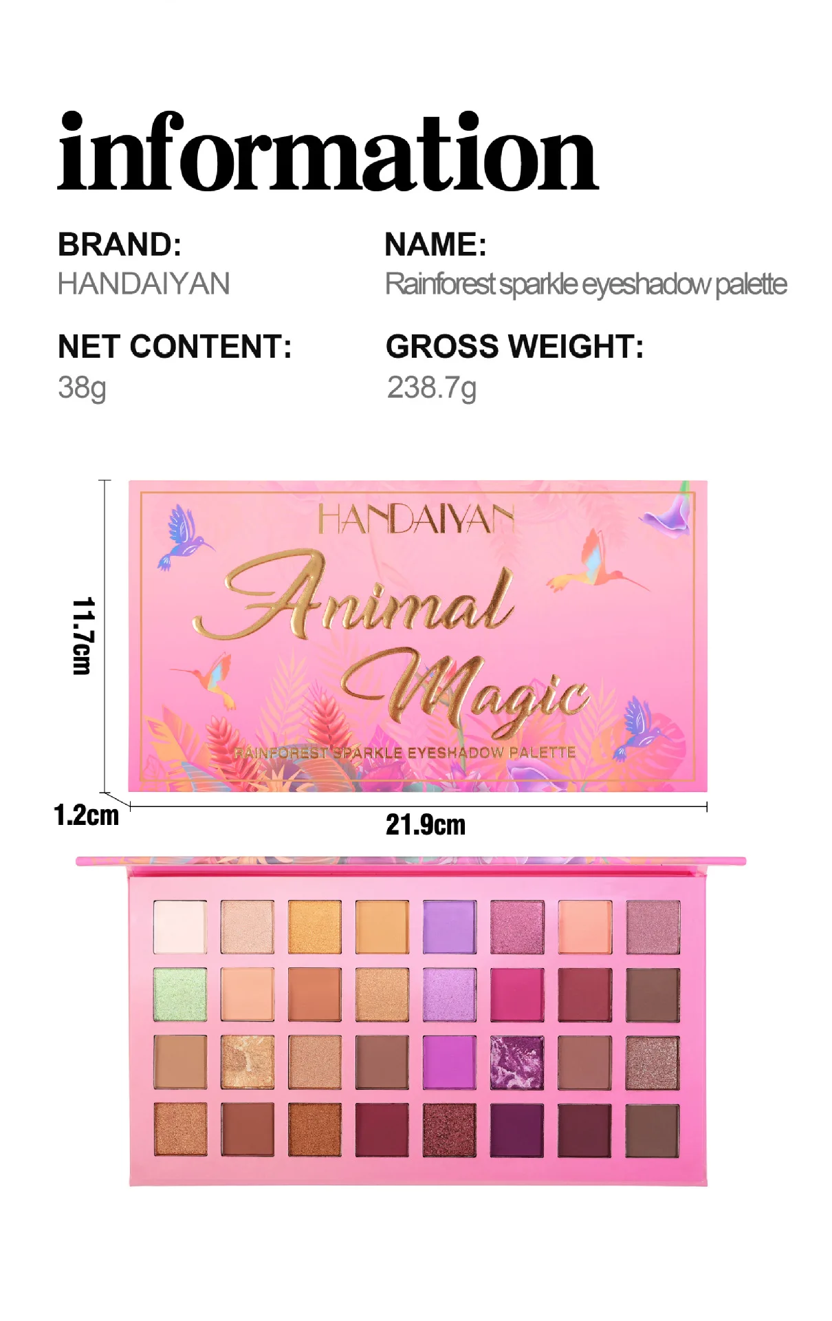 32 Colors Eyeshadow Makeup Swatch Fantasy Rainbow Jacketone Eyeshadow Flash Matte Eyeshadow Pigment Makeup Suit