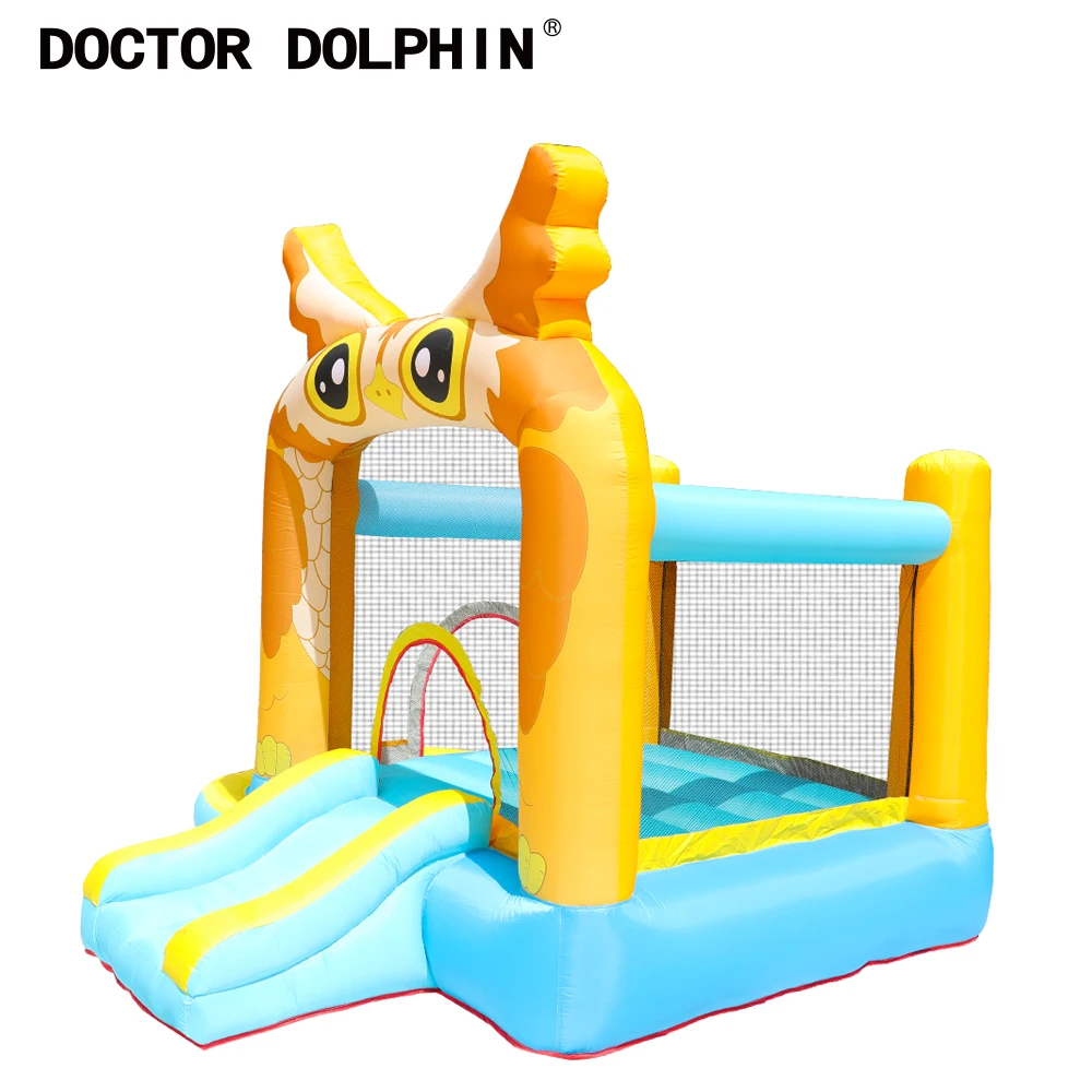  Надувной батут с двойной горкой Doctor Dolphin kids bounce