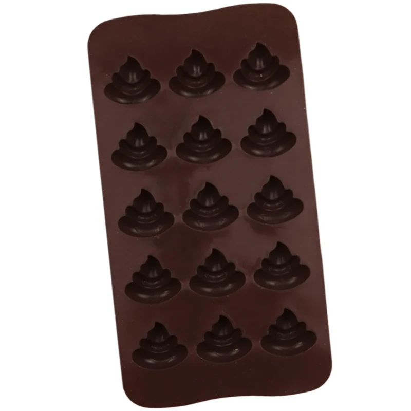 1219 hot sell spoof shit excrement shape silicone chocolate mold with 15 hole cake mold reusable home baker ICe tray resin