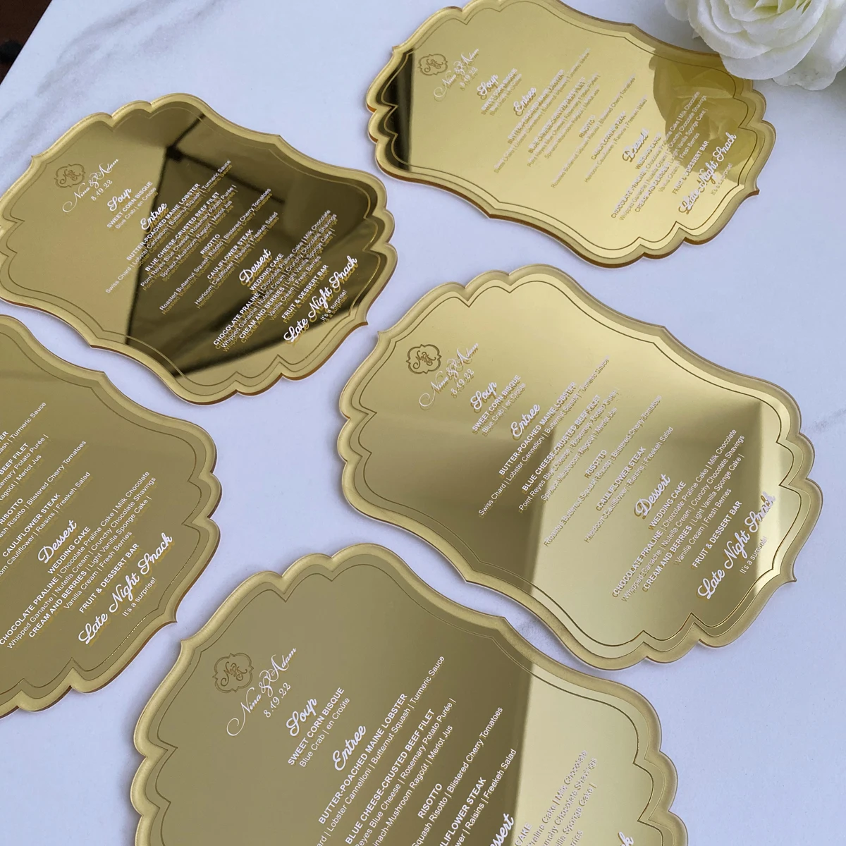 Christmas Card Box Gold Mirror Acrylic Wedding Invitations Musical Chips For Greeting Menu Cards