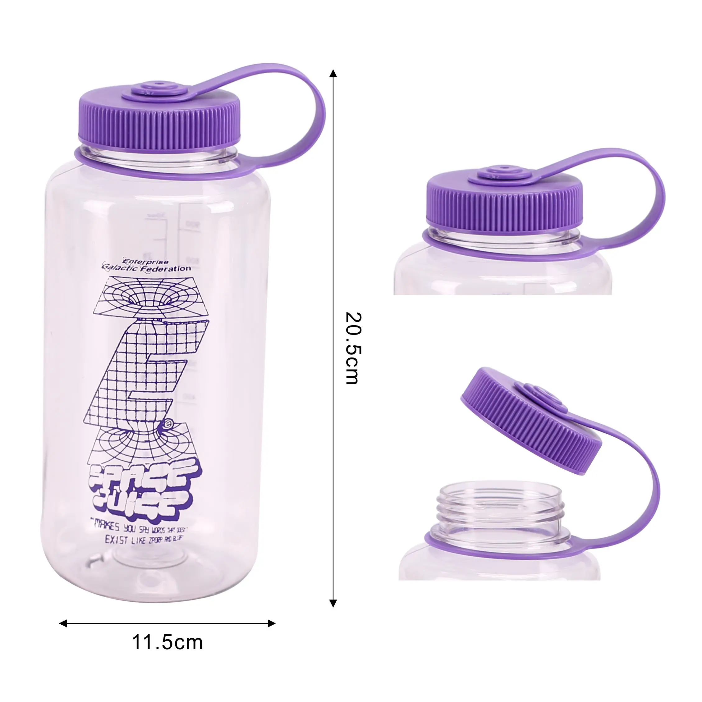 Eco friendly Feature Drinking BPA Free 1L Custom Nalgene Plastic Water Bottle Sport Plastic Travel Bottle