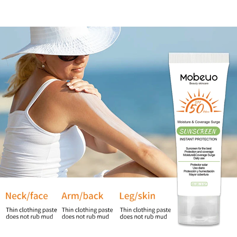 Отбеливающий солнцезащитный крем SPF50 + PA +++ легкий натуральный экстракт цинка для лица