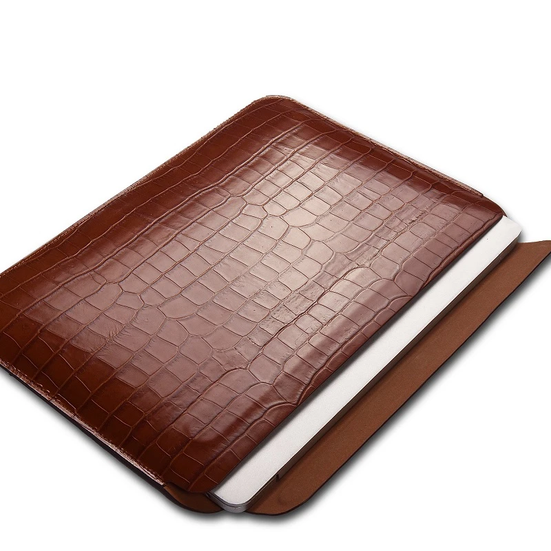 2021 Wholesale New Real Leather Crocodile Pattern Protective Laptop Case for Macbook Cover for Macbook 14 16inch