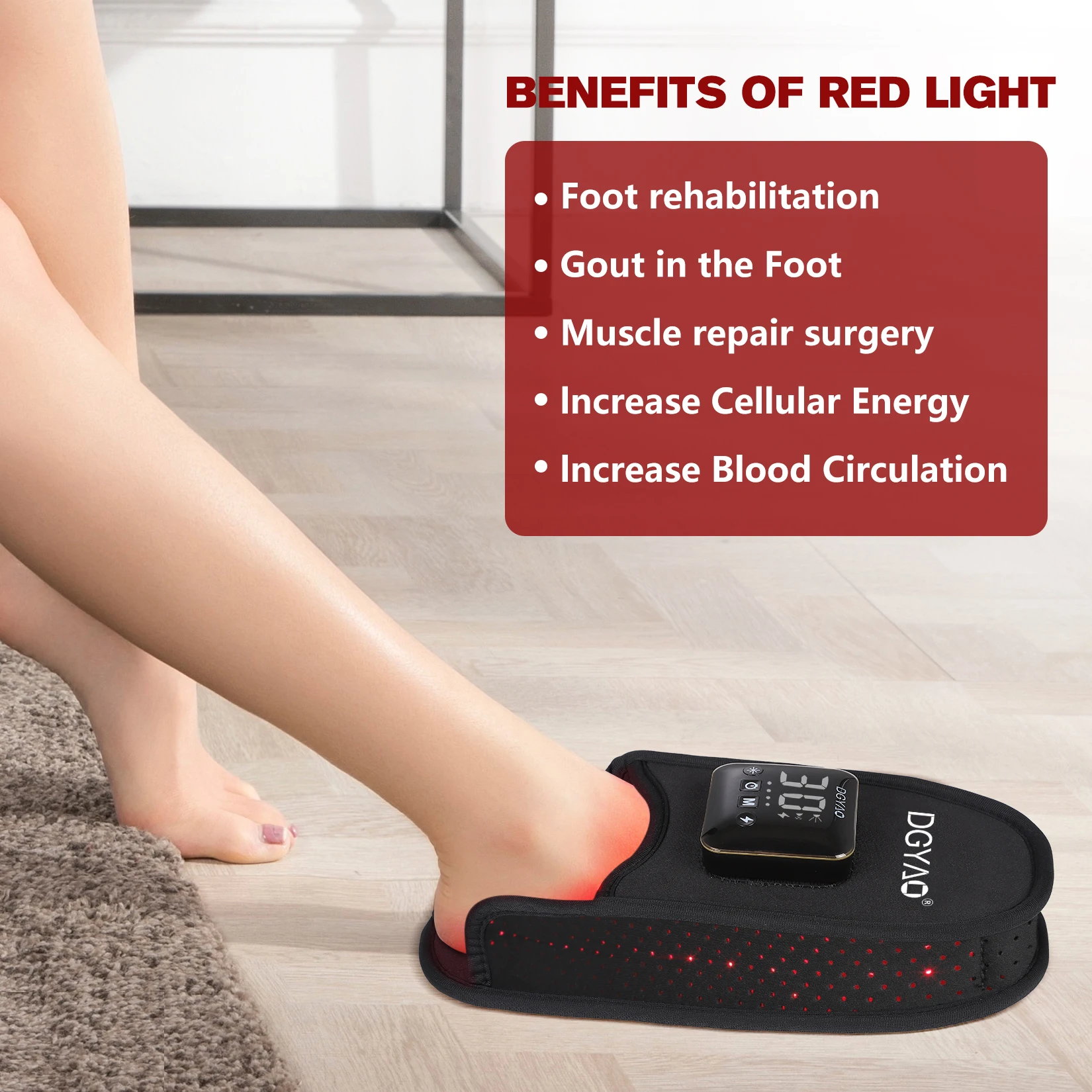 DGYAO Cordless Therapy Slipper with 4000 mAh Power Bank for Feet Pain