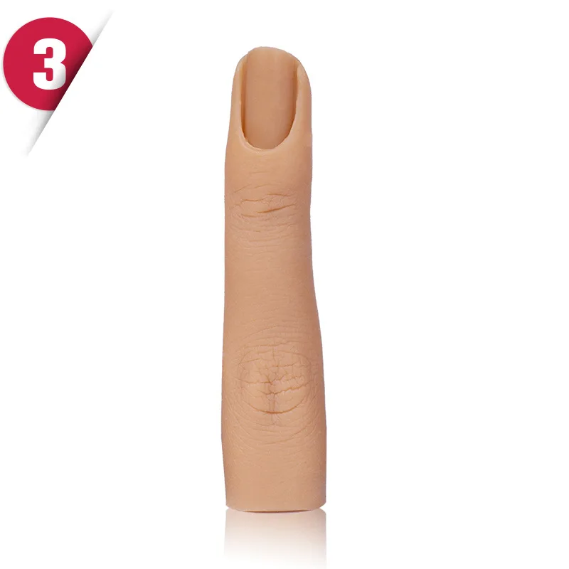Practice Fake Nails Model Flexible Bendable Mannequin Finger Silicone Nail Training Finger for Acrylic Nails