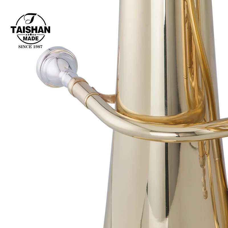 TaiShan Bb tone factory price gold lacquer Baritone Horn 3 vertical pistons Baritone