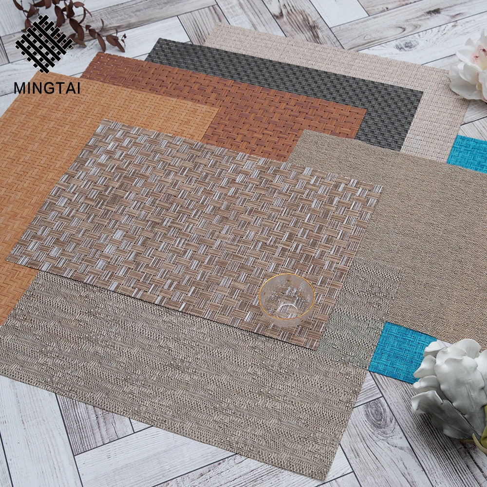 Kitchen place mat Eco-Friendly Woven  PVC Placemats  Braided  Placemats Customized Table Mat