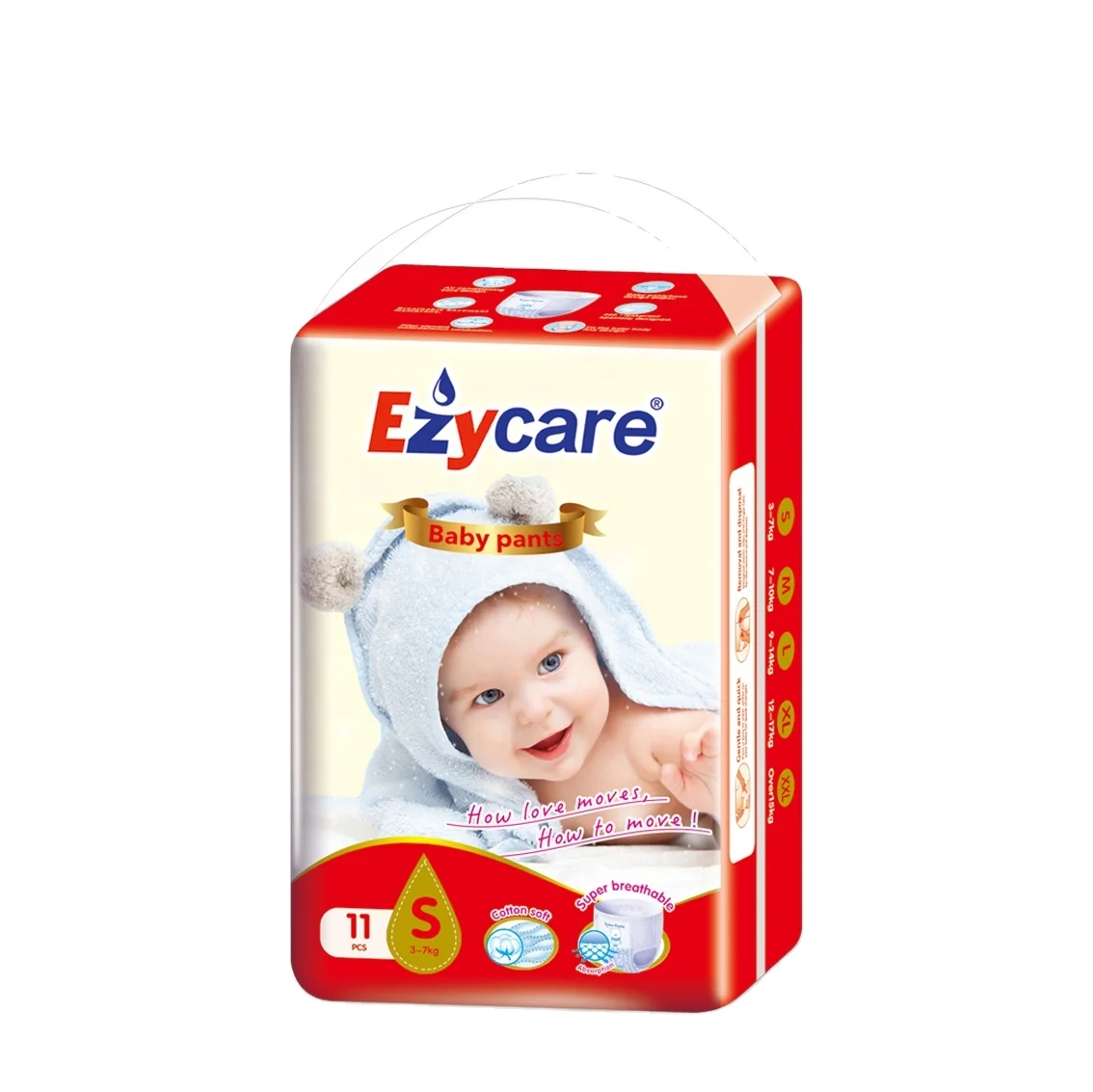 Китайский заводской продукт, мягкие хлопковые подгузники для взрослых с полиэтиленовой пленкой, взрослые брюки для недержания, хорошее поглощение