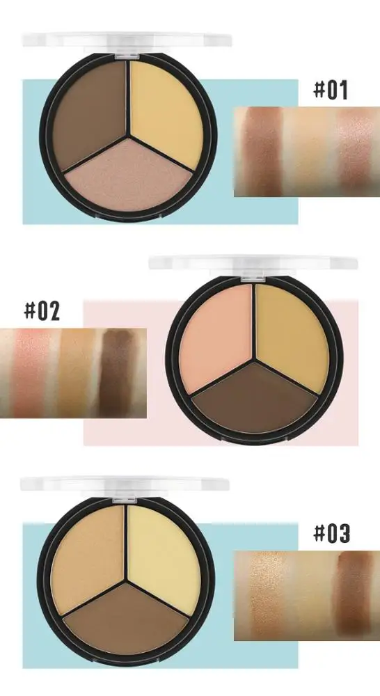 OEM Best Price contour 3 Colors makeup palette private label highlight contour powder palette