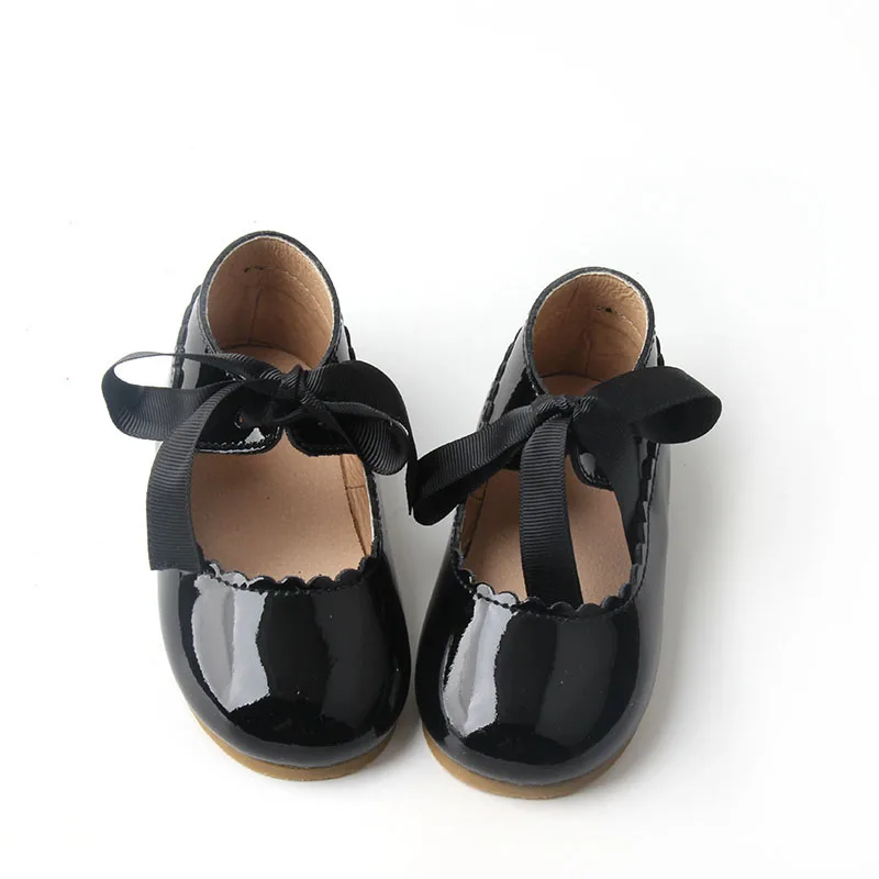 Fashion British Style Kids Princess Shoes Red Pink Black White Dress Shoes Children Girls Wedding Party Shoes