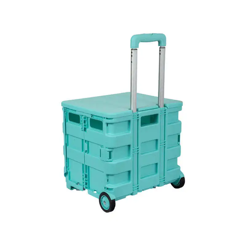 Factory Supply High Quality Folding  Shopping Cart Telescopic Handle Shopping Trolley With Wheel Foldable Shopping Cart