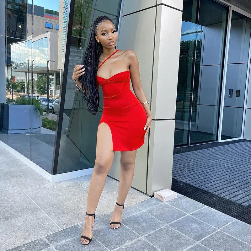 2022 New Style Summer Sleeveless with split  hot girls short sexy mini skirt