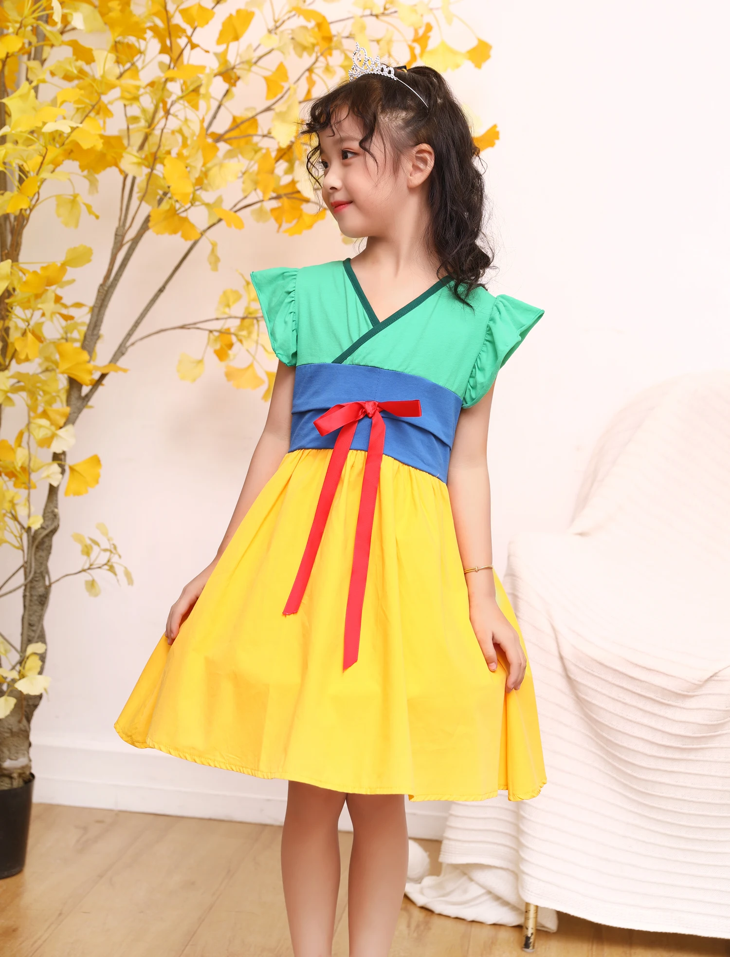 NEW Kids Asian Princess Dress Up Baby Costume Child Mulan Sparkle Classic Girls Clothing D74