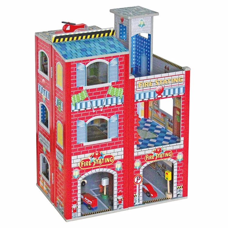 3-layer dollhouse with 7pcs small furniture