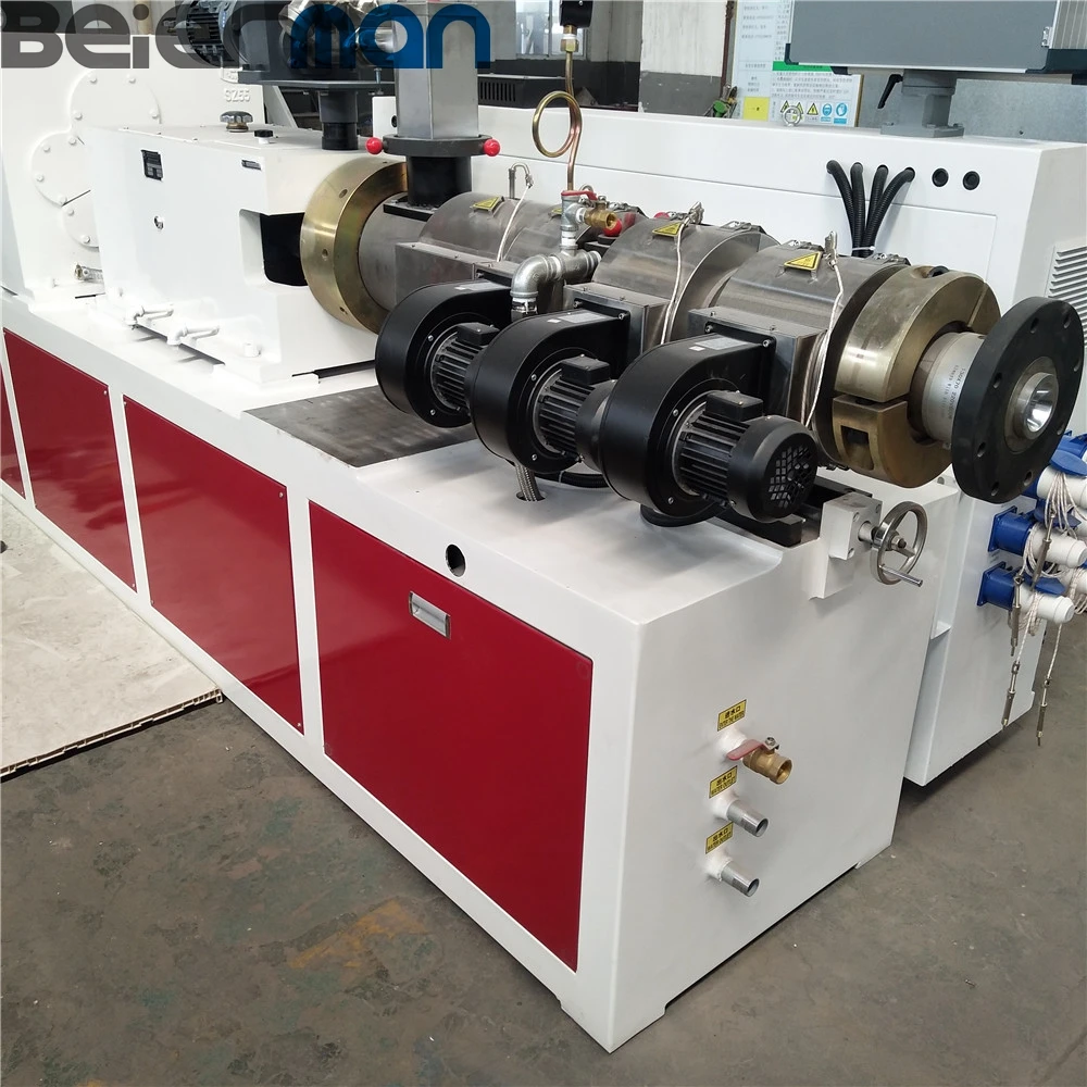 Good Price High Output Conical Twin Screw Extruder Machine PVC WPC Products Extruder For Pipe and Profile