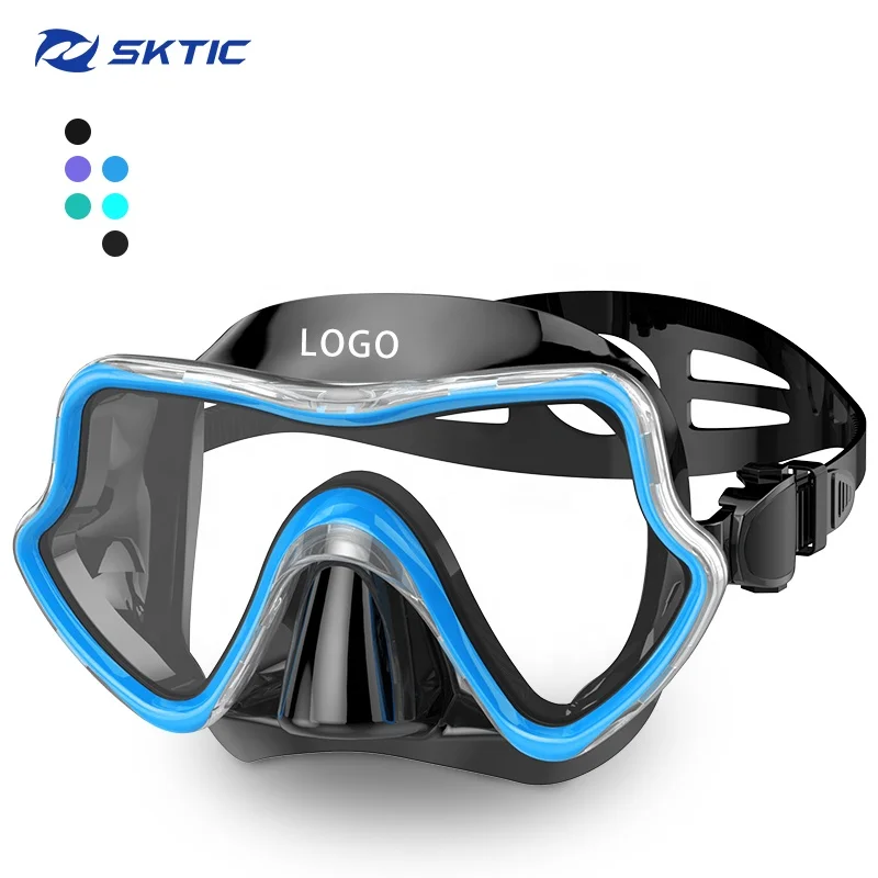 SKTIC  Kids Adult Scuba Snorkeling Gear Mask Straps Custom Logo Dive Goggles For Scuba Freediving Spearfishing Mask