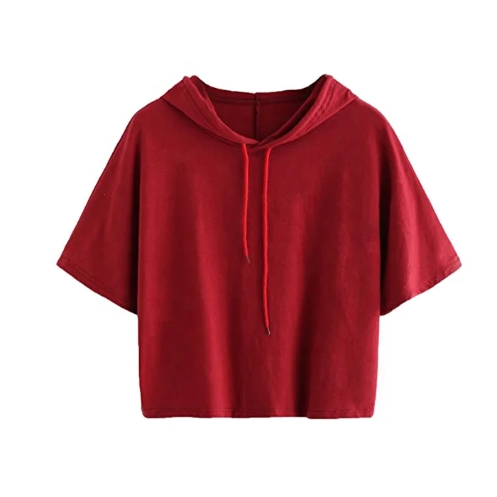 
 wholesale cropped top hoodie 50/50 blend cotton polyester fleece womens  crop hoodie gym streetwear clothing  