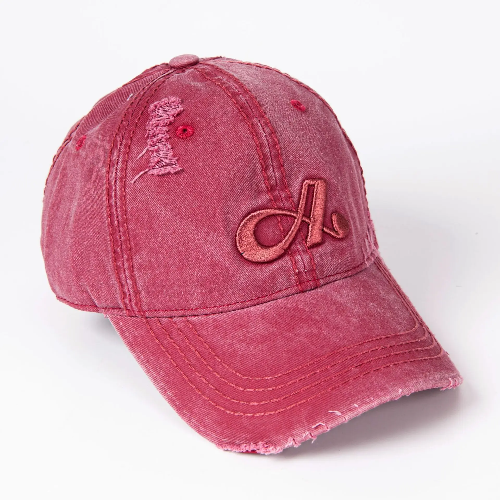 Fashionable Couples Washed Retro Perforated Baseball Cap