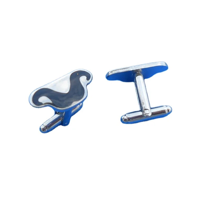 
fashion 3D mustache custom soft enamel effect logo cufflinks in velvet box 