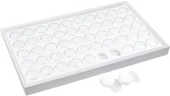 50 White Foam Gem and Bead Storage Jars Showcase Stackable Display