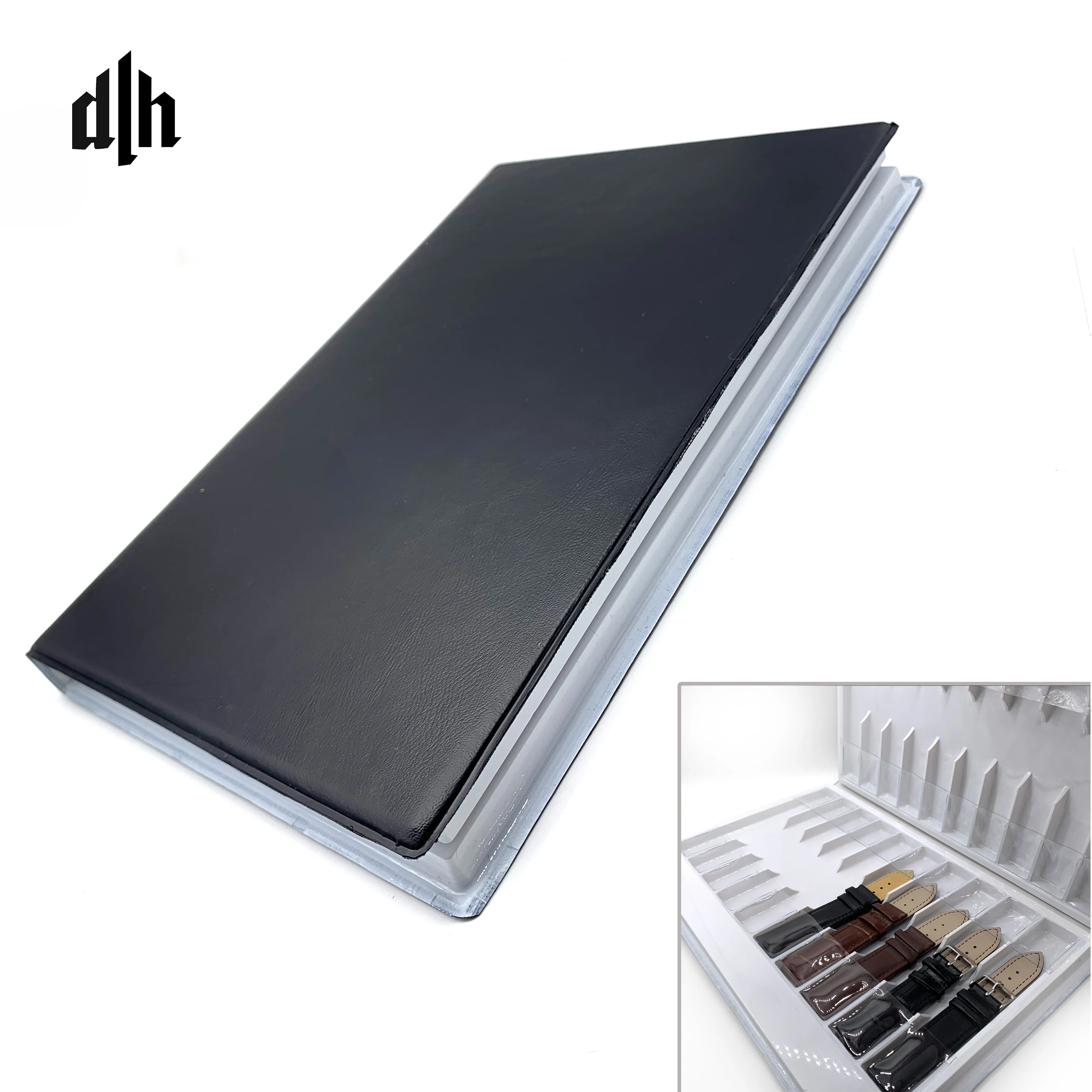 Custom Packing Leather Box Brochure Watch Band Packaging Sale Display Collection Book Watch Strap Show Book