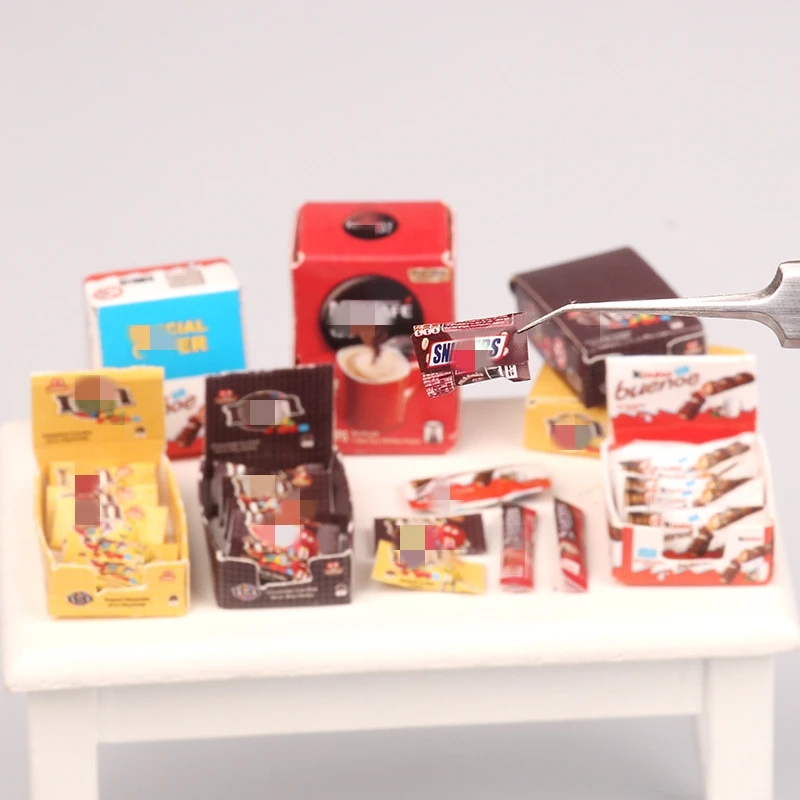 Dollhouse accessories elf doll miniature mini Candy chocolate sweet set and coffee set for bjd dolls