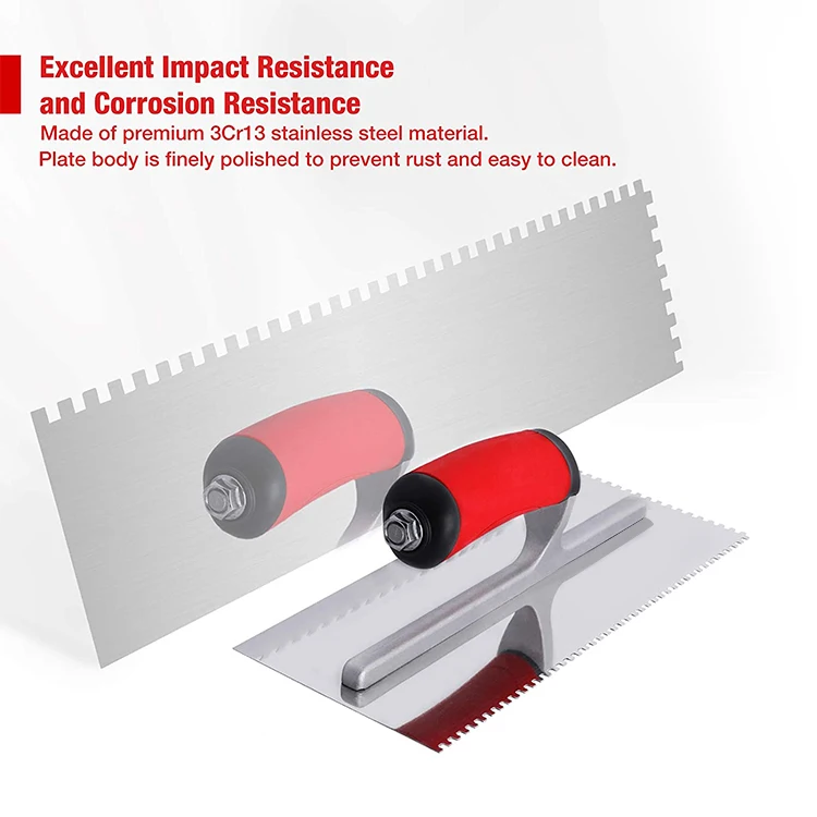 Green sponge EVA Rubber foam float for construction use Plaster Trowel Rubber handle carbon steel Finish notched Carbon Steel