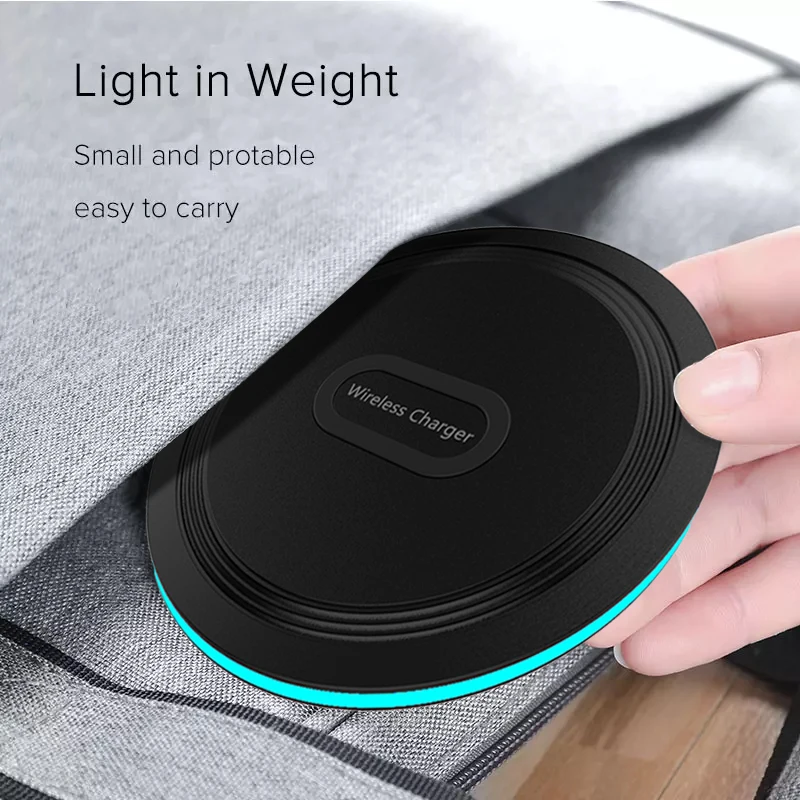 New Private Model 15W Wireless Pad LED Ambient Light Type-c Wireless Charging Fast Charger with Cooling Function