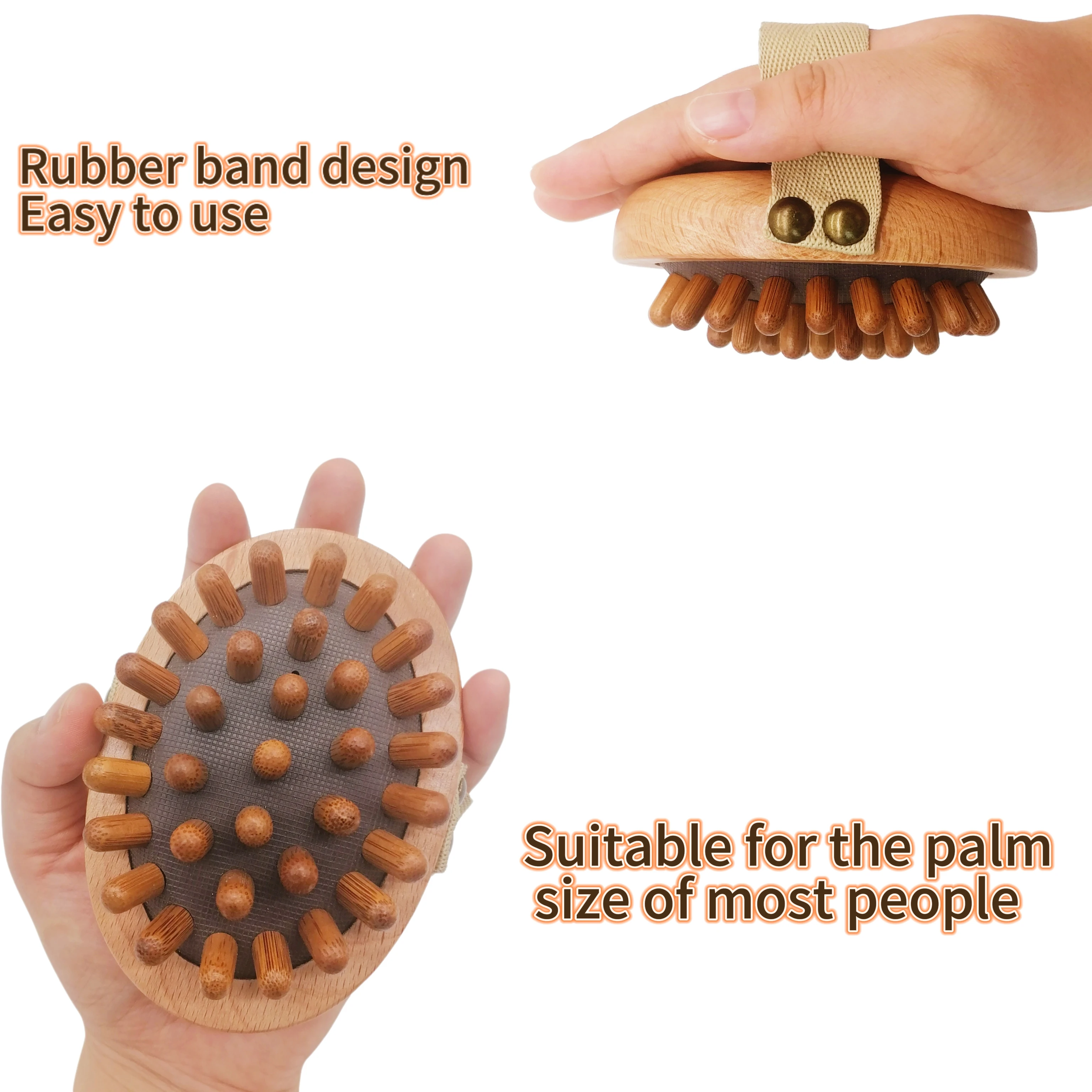 Natural Beech Wood Bullet Multi-point Head Massager Relax Body Meridian Air Cushion Wooden Brush Comb Massage Tool