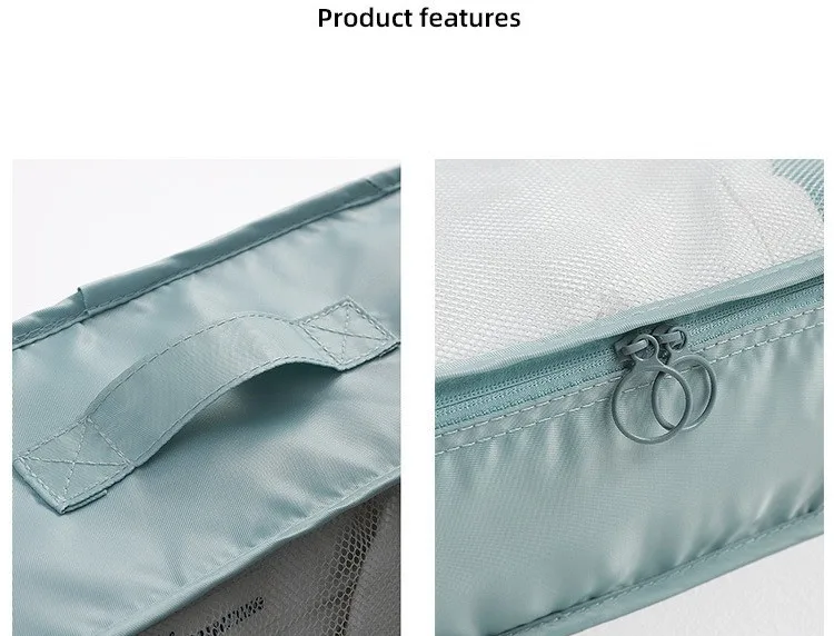 Fashionable Unisex 6/7 Set Packing Cubes for Suitcases Essential Travel Organizer Polyester Luggage Bag for Carry on Accessories